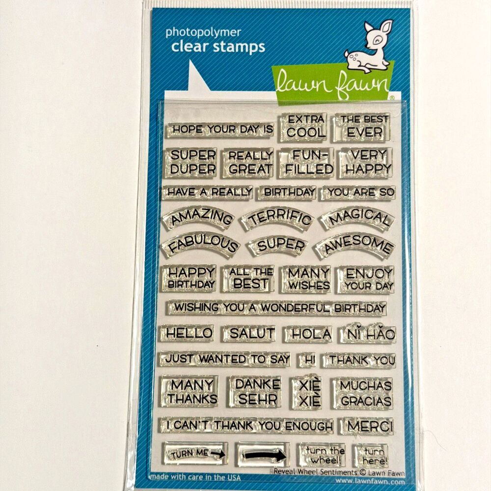 Lawn Fawn Reveal Wheel Sentiments Clear Photopolymer Craft Stamps LF1701
